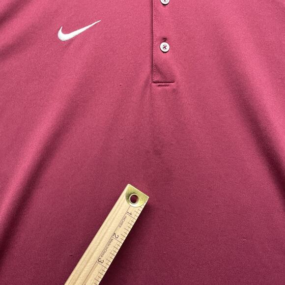Nike Dri-FIT Short Sleeve Football Polo Men's XL Maroon 908414 Golf Tennis - Picture 2 of 8